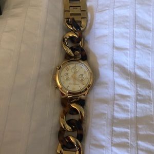Micheal Kors tortoise shell chain link watch